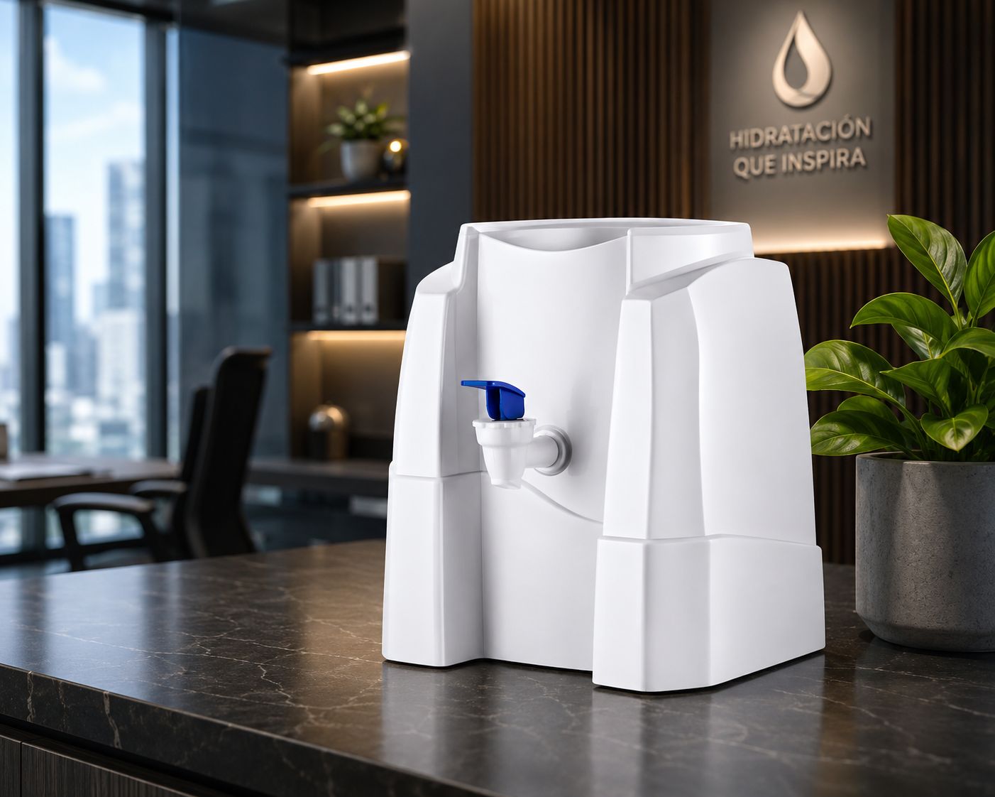 Dispensador básico de sobremesa para bidón de agua purificada